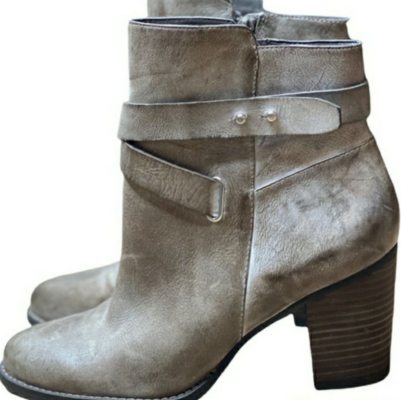 Arturo Chiang Sanya Gray Antiqued Leather Ankle Boots Size 6.5 - Picture 2 of 6